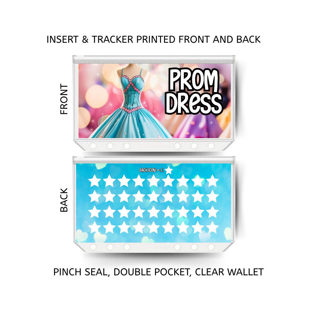PROM savings double insert & tracker plus a clear, twin pocket, pinch seal wallet