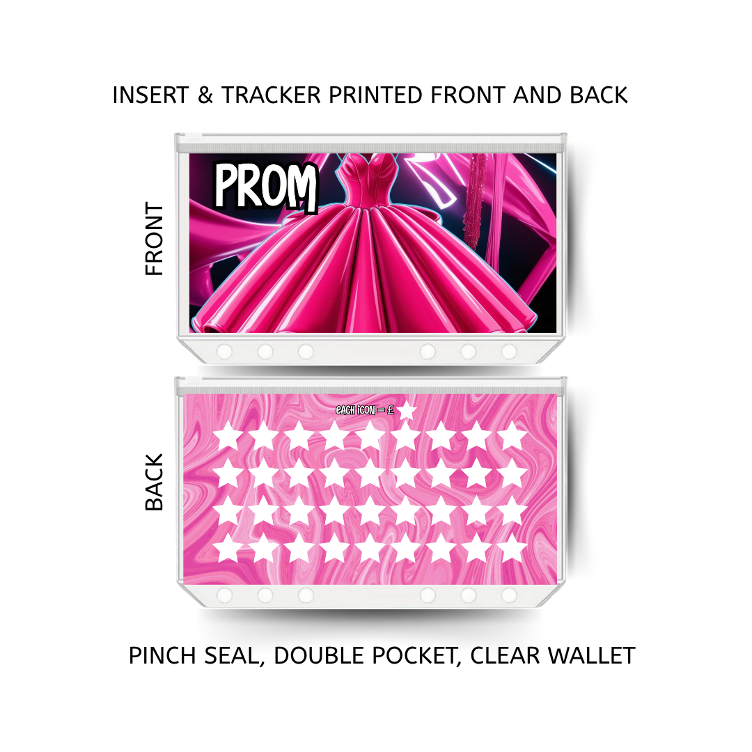PROM savings double insert & tracker plus a clear, twin pocket, pinch seal wallet