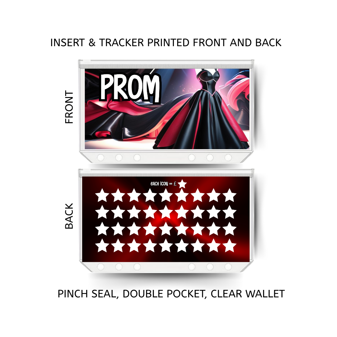 PROM savings double insert & tracker plus a clear, twin pocket, pinch seal wallet