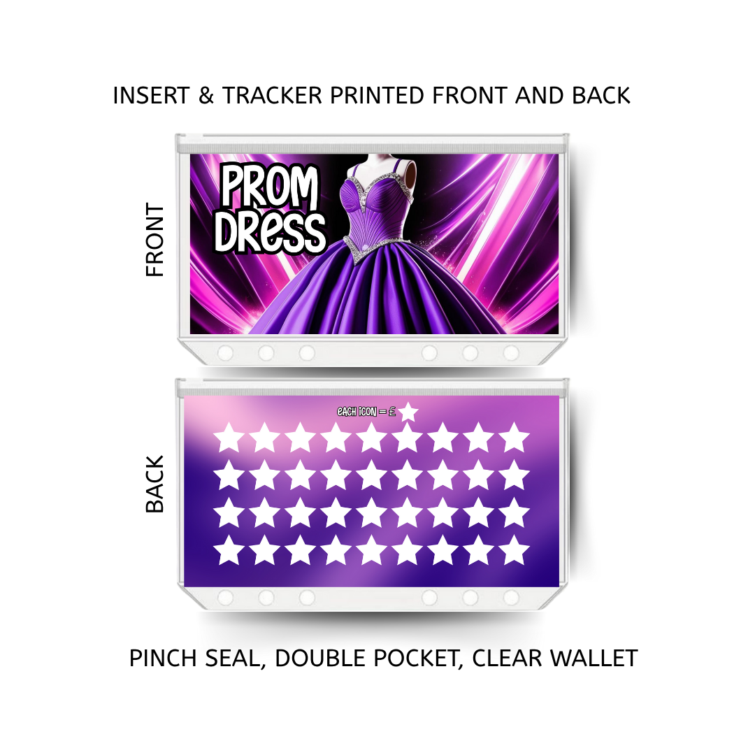 PROM savings double insert & tracker plus a clear, twin pocket, pinch seal wallet