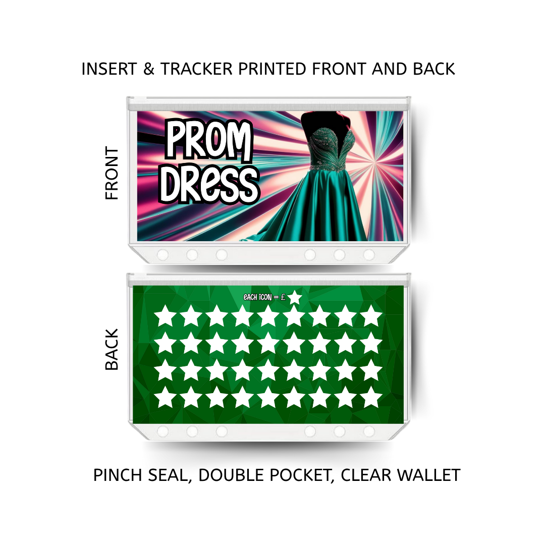 PROM savings double insert & tracker plus a clear, twin pocket, pinch seal wallet