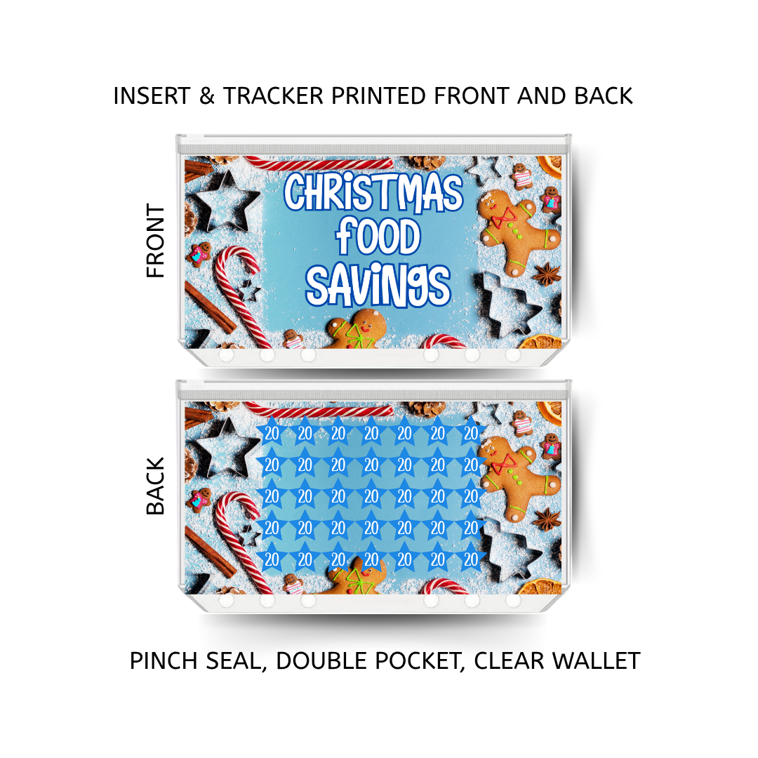 CHRISTMAS FOOD savings double insert & tracker plus a clear, twin pocket, pinch seal wallet