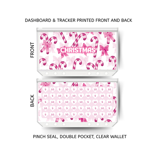 CHRISTMAS savings double insert & tracker plus a clear, twin pocket, pinch seal wallet for A6 binder