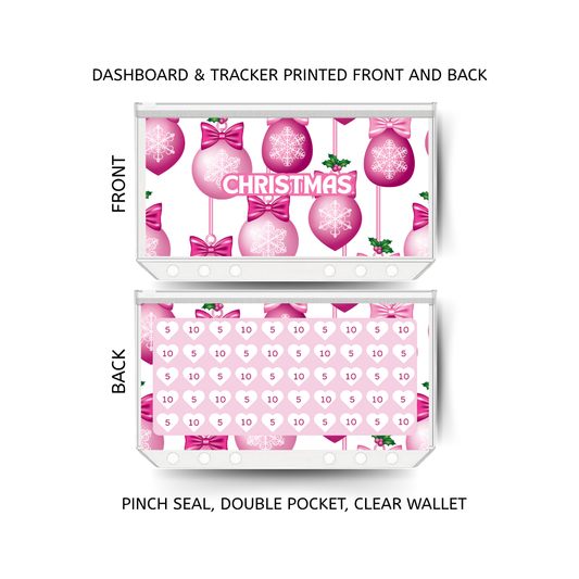 CHRISTMAS savings double insert & tracker plus a clear, twin pocket, pinch seal wallet for A6 binder
