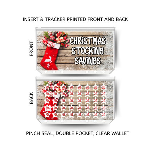 CHRISTMAS STOCKINGS savings double insert & tracker plus a clear, twin pocket, pinch seal wallet
