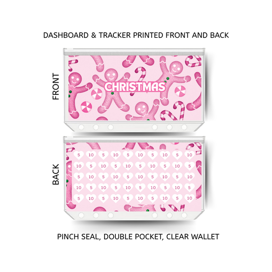 CHRISTMAS savings double insert & tracker plus a clear, twin pocket, pinch seal wallet for A6 binder