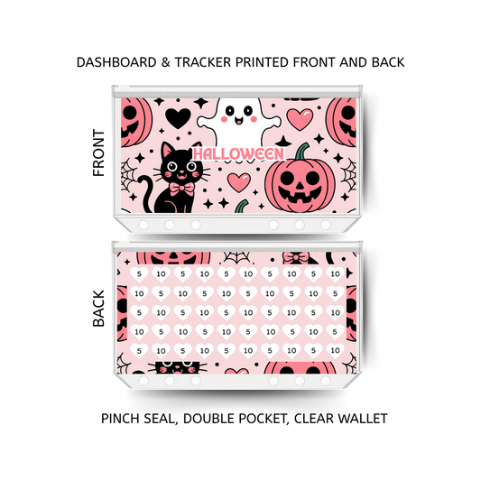 HALLOWEEN savings double insert & tracker plus a clear, twin pocket, pinch seal wallet for A6 binder