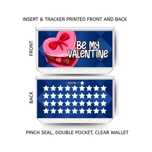 VALENTINE savings double insert & tracker plus a clear, twin pocket, pinch seal wallet for A6 binder