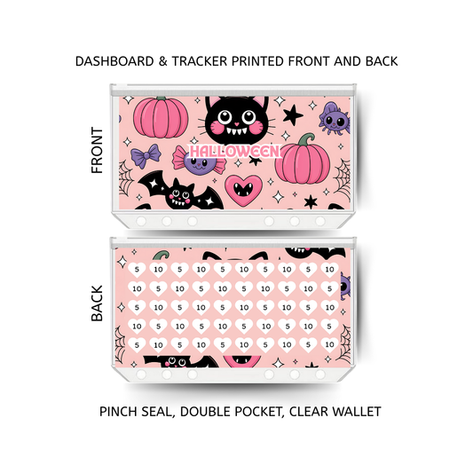 HALLOWEEN savings double insert & tracker plus a clear, twin pocket, pinch seal wallet for A6 binder