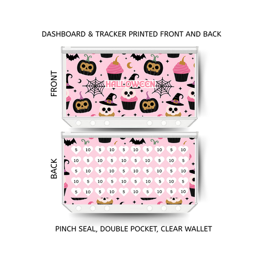 HALLOWEEN savings double insert & tracker plus a clear, twin pocket, pinch seal wallet for A6 binder