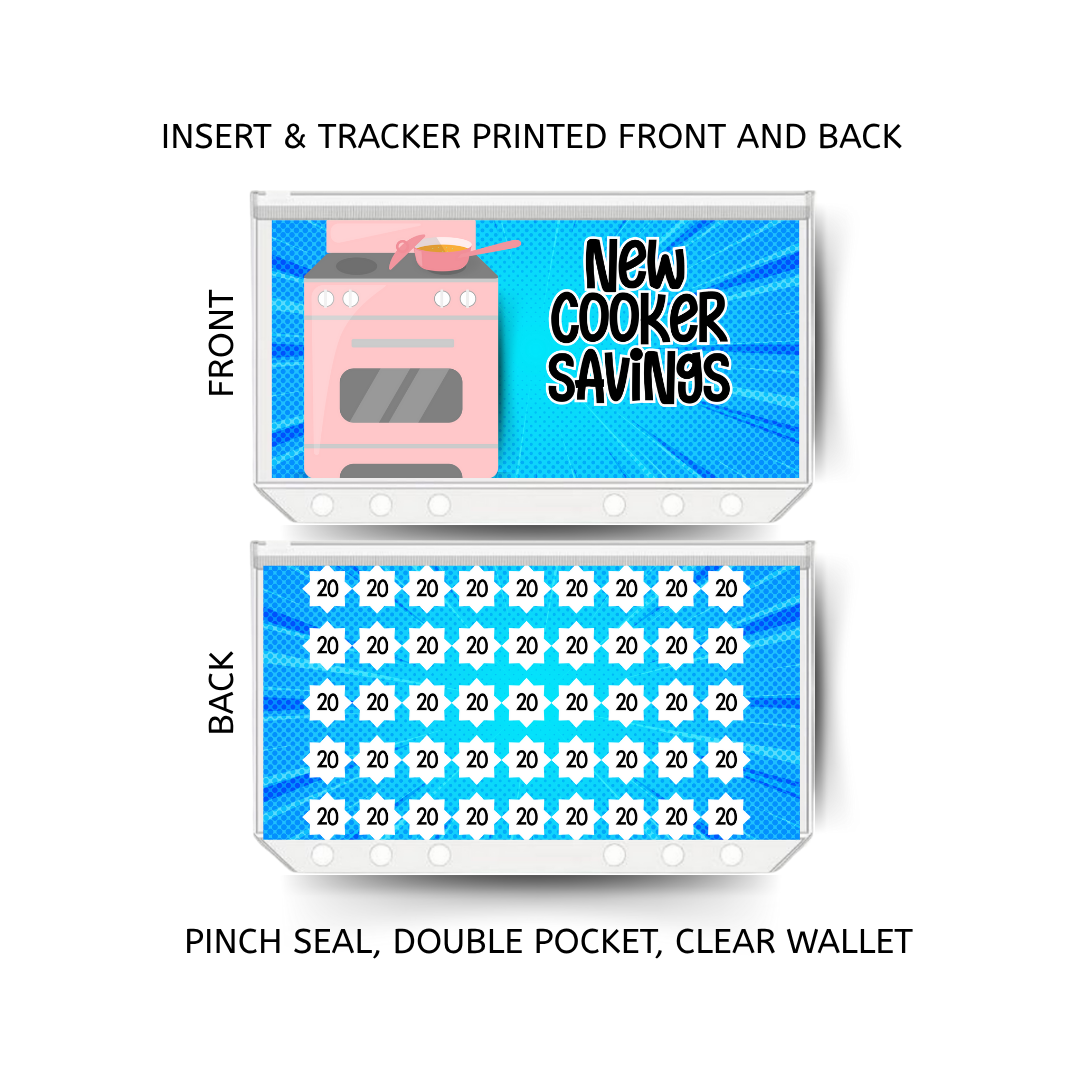 NEW COOKER savings double insert & tracker plus a clear, twin pocket, pinch seal wallet