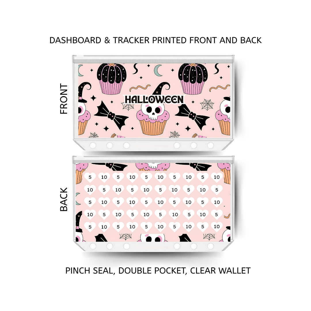 HALLOWEEN savings double insert & tracker plus a clear, twin pocket, pinch seal wallet for A6 binder