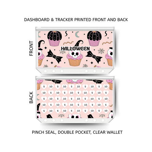 HALLOWEEN savings double insert & tracker plus a clear, twin pocket, pinch seal wallet for A6 binder