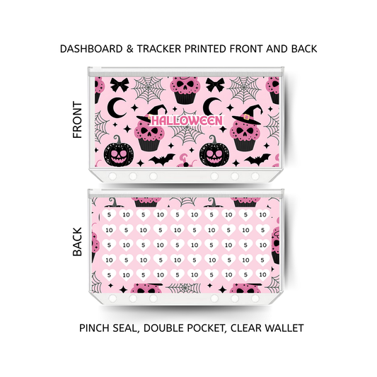 HALLOWEEN savings double insert & tracker plus a clear, twin pocket, pinch seal wallet for A6 binder