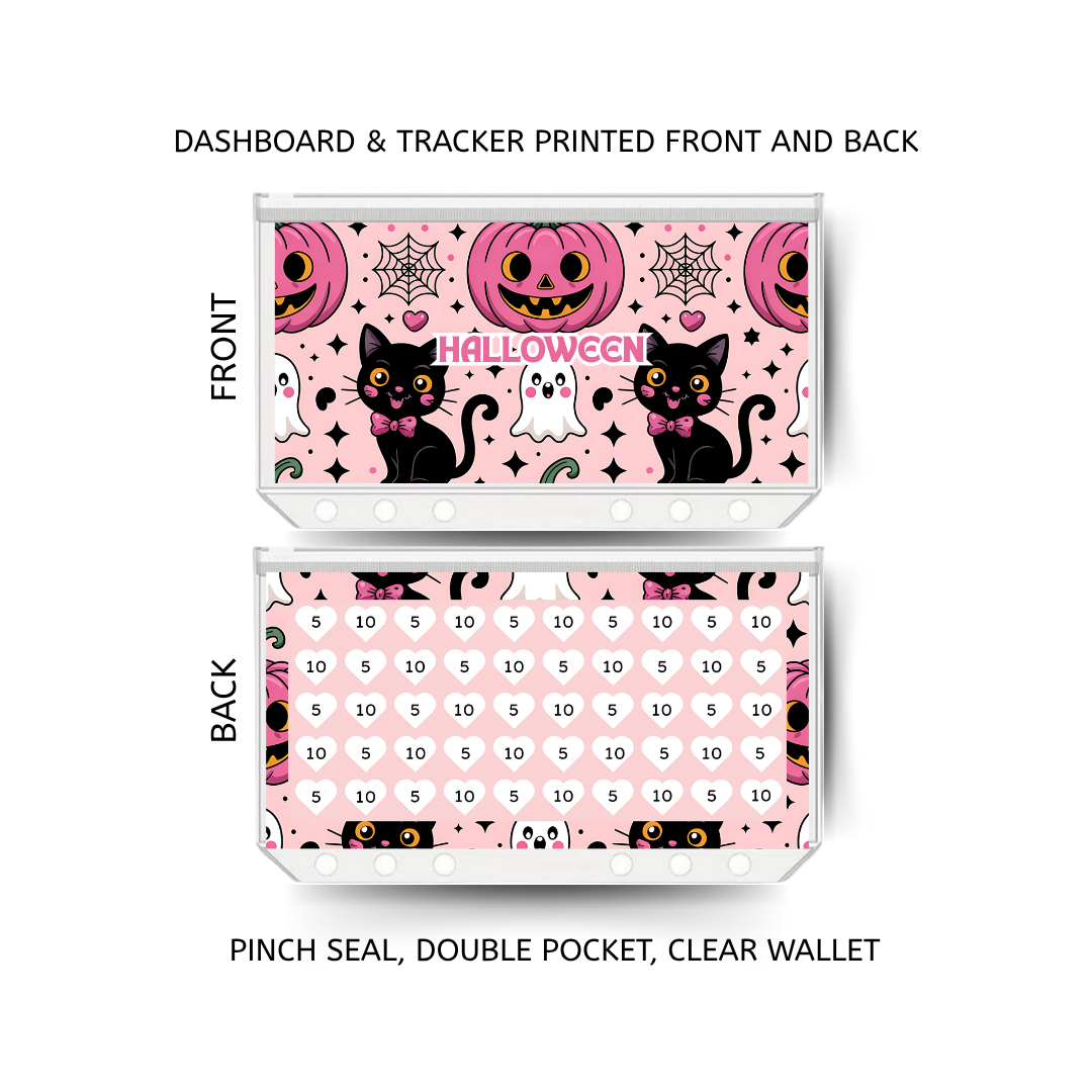 HALLOWEEN savings double insert & tracker plus a clear, twin pocket, pinch seal wallet for A6 binder