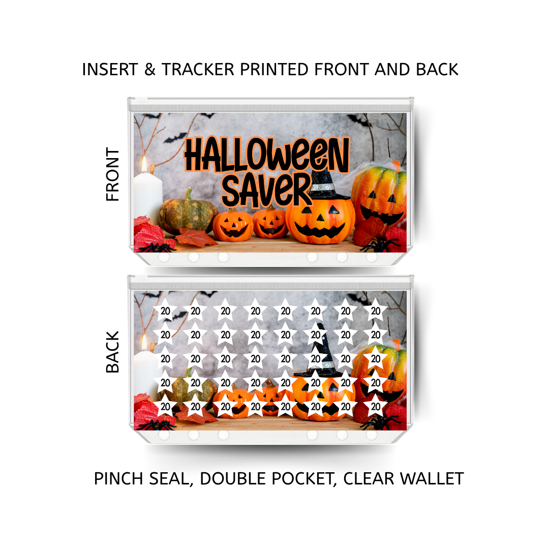 HALLOWEEN savings double insert & tracker plus a clear, twin pocket, pinch seal wallet