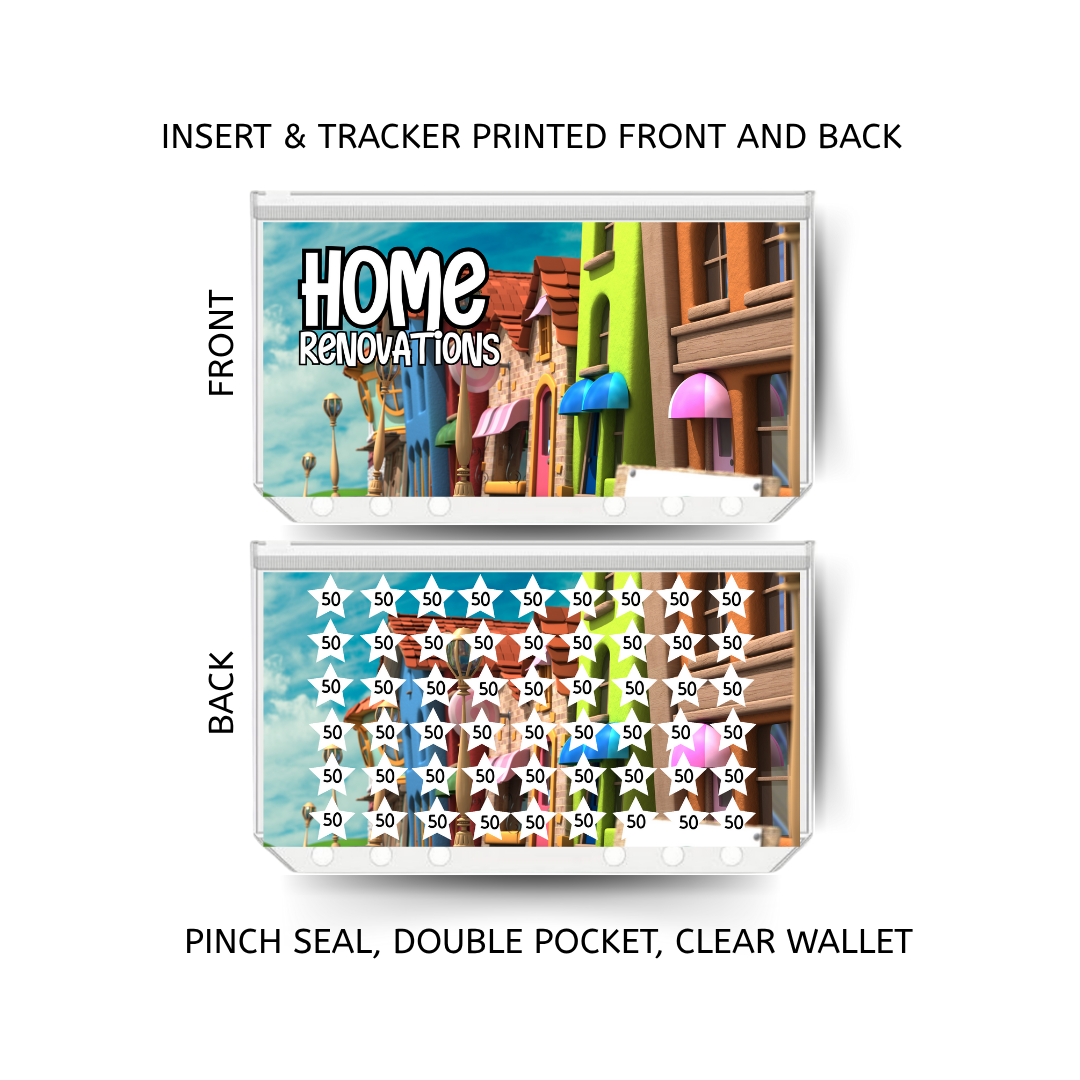 HOME RENOVATIONS  savings double insert & tracker plus a clear, twin pocket, pinch seal wallet