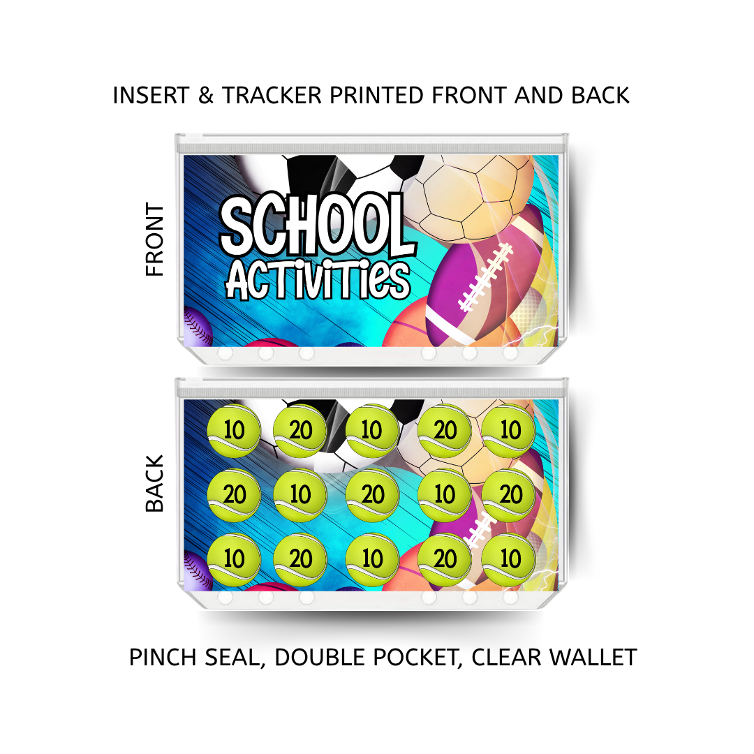 SPORTS ACTIVITIES  savings double insert & tracker plus a clear, twin pocket, pinch seal wallet