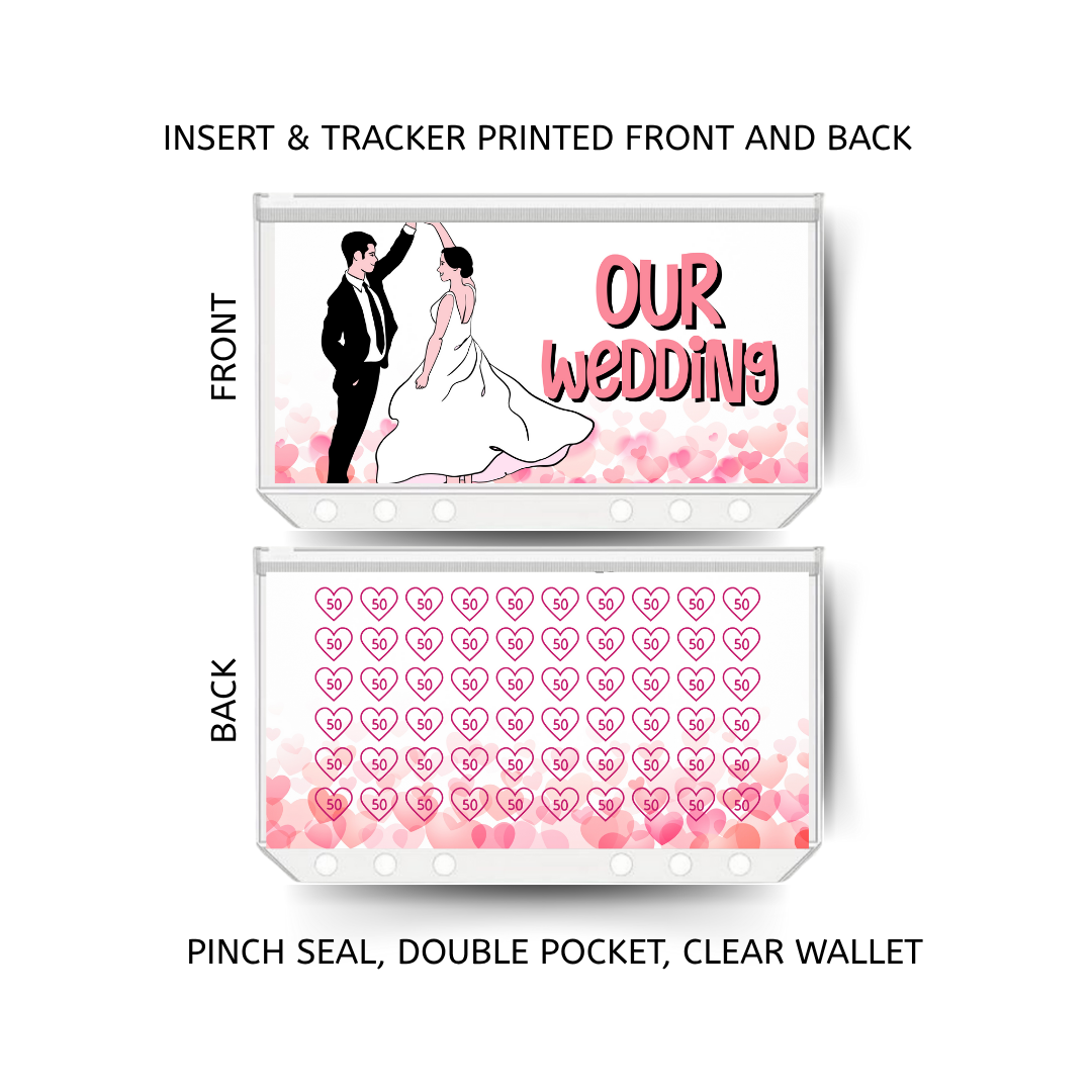 WEDDING double insert & tracker plus a clear, twin pocket, pinch seal wallet