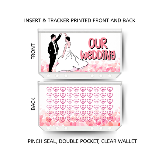 WEDDING double insert & tracker plus a clear, twin pocket, pinch seal wallet