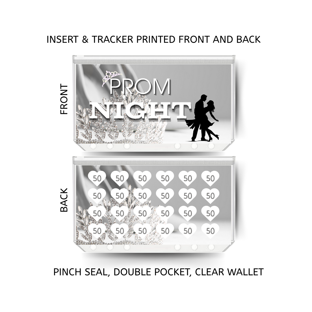 PROM NIGHT  savings double insert & tracker plus a clear, twin pocket, pinch seal wallet