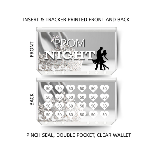 PROM NIGHT  savings double insert & tracker plus a clear, twin pocket, pinch seal wallet