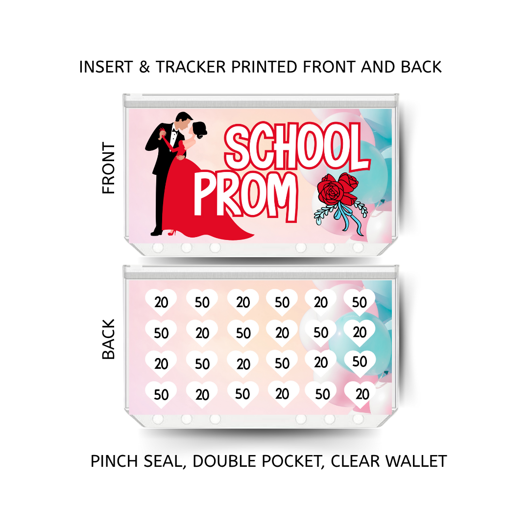 SCHOOL PROM  savings double insert & tracker plus a clear, twin pocket, pinch seal wallet