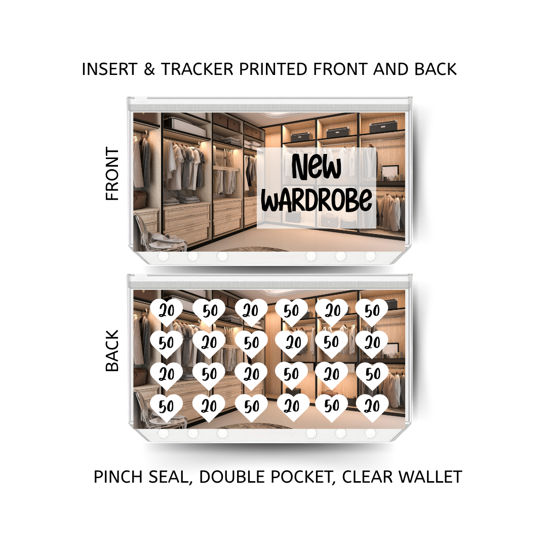 NEW WARDROBE savings double insert & tracker plus a clear, twin pocket, pinch seal wallet