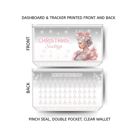 CHRISTMAS savings double insert & tracker plus a clear, twin pocket, pinch seal wallet for A6 binder