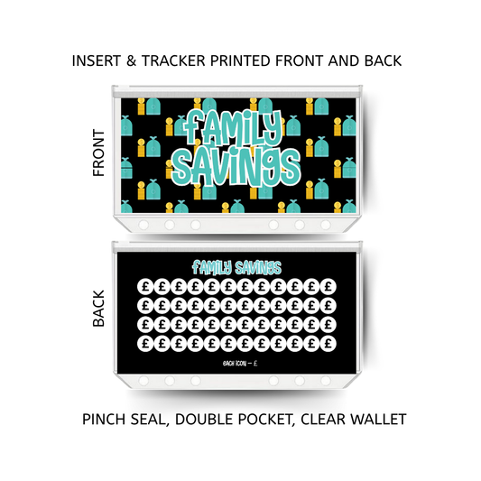 FAMILY SAVINGS double insert & tracker plus a clear, twin pocket, pinch seal wallet