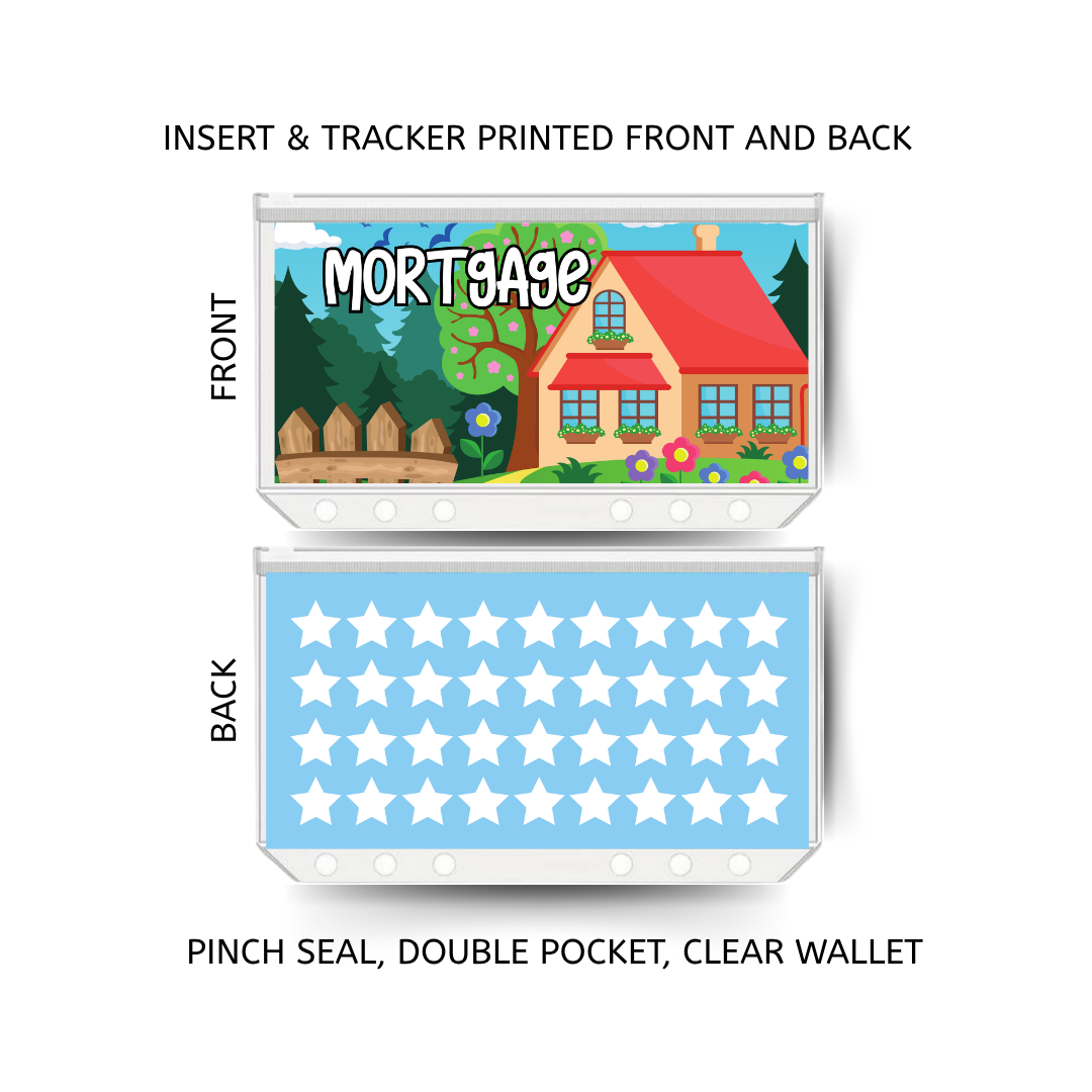 MORTGAGE savings double insert & tracker plus a clear, twin pocket, pinch seal wallet