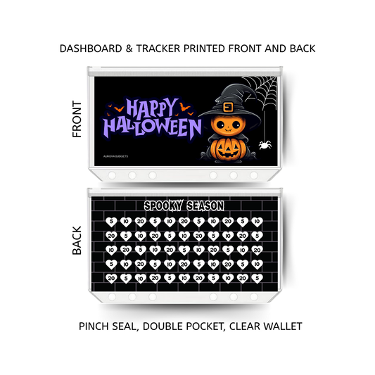 HALLOWEEN savings double insert & tracker plus a clear, twin pocket, pinch seal wallet for A6 binder