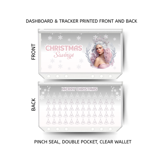 CHRISTMAS savings double insert & tracker plus a clear, twin pocket, pinch seal wallet for A6 binder