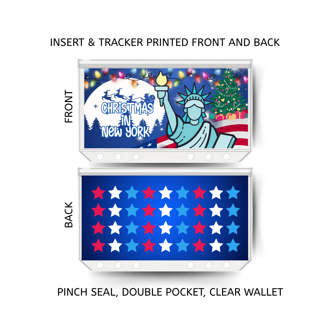 CHRISTMAS IN NEW YORK savings double insert & tracker plus a clear, twin pocket, pinch seal wallet