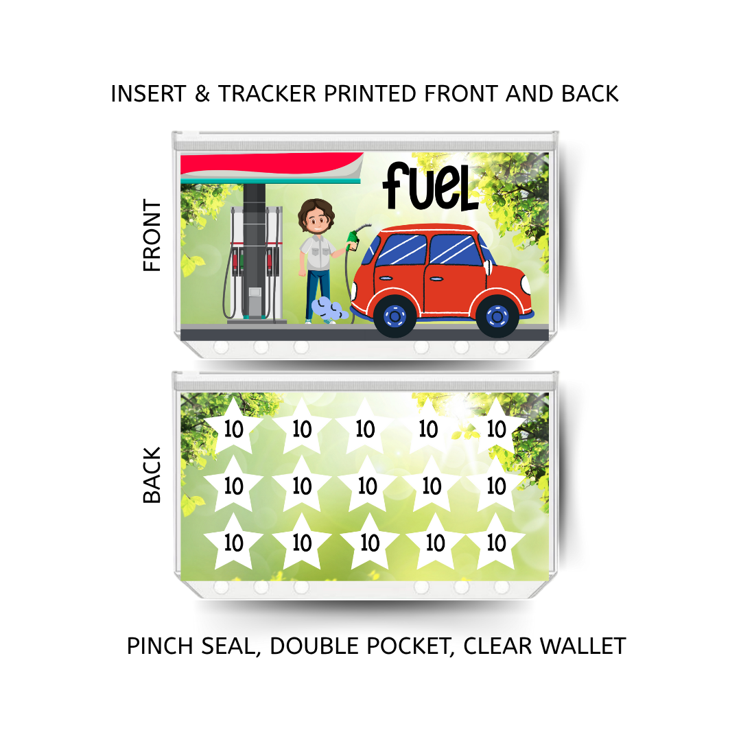 FUEL savings double insert & tracker plus a clear, twin pocket, pinch seal wallet