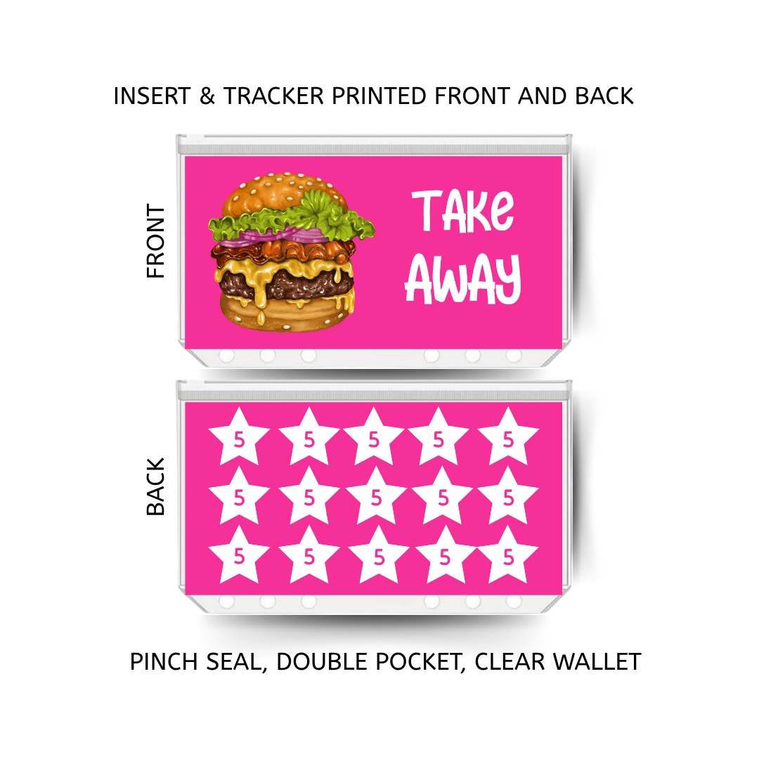 TAKE AWAY savings double insert & tracker plus a clear, twin pocket, pinch seal wallet