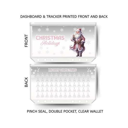 CHRISTMAS HOLIDAYS savings double insert & tracker plus a clear, twin pocket, pinch seal wallet for A6 binder