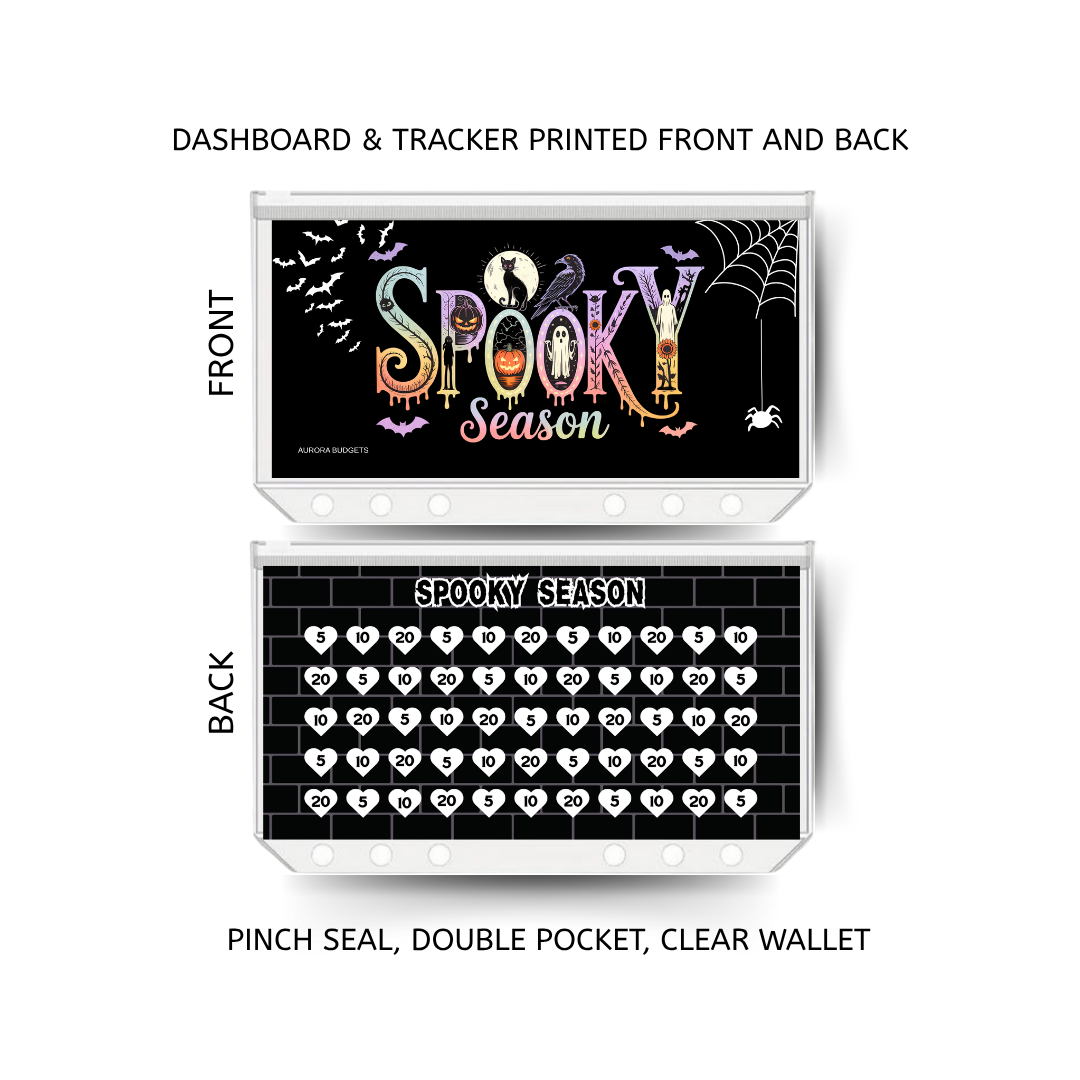 HALLOWEEN savings double insert & tracker plus a clear, twin pocket, pinch seal wallet for A6 binder