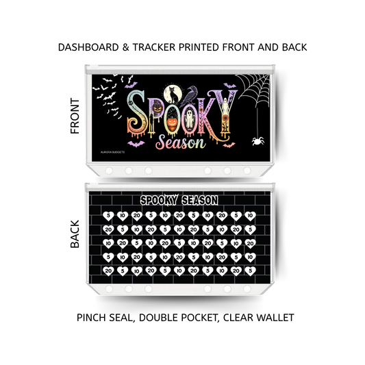 HALLOWEEN savings double insert & tracker plus a clear, twin pocket, pinch seal wallet for A6 binder