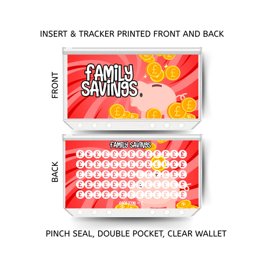 FAMILY SAVINGS double insert & tracker plus a clear, twin pocket, pinch seal wallet
