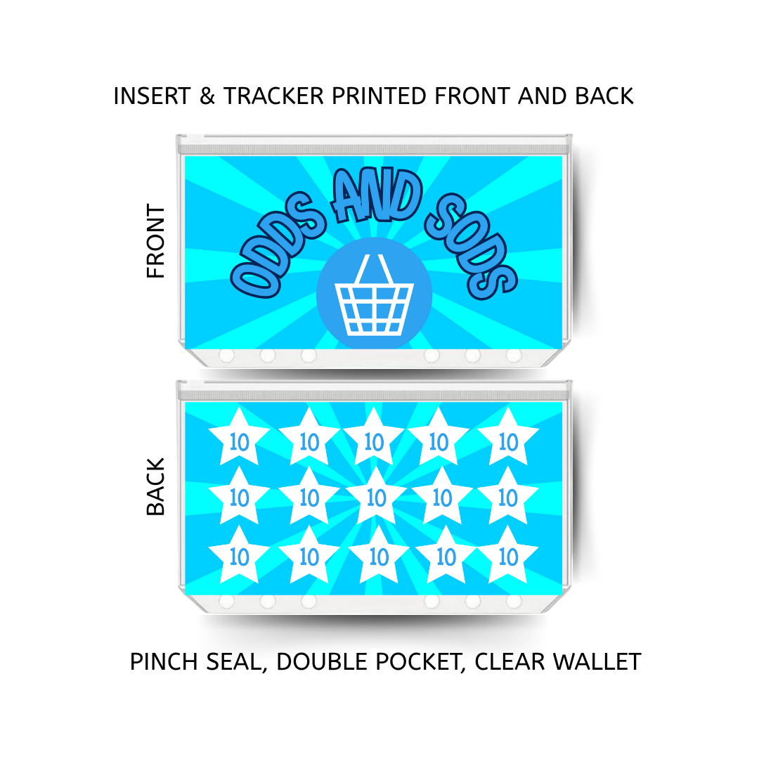 ODDS AND SODS savings double insert & tracker plus a clear, twin pocket, pinch seal wallet