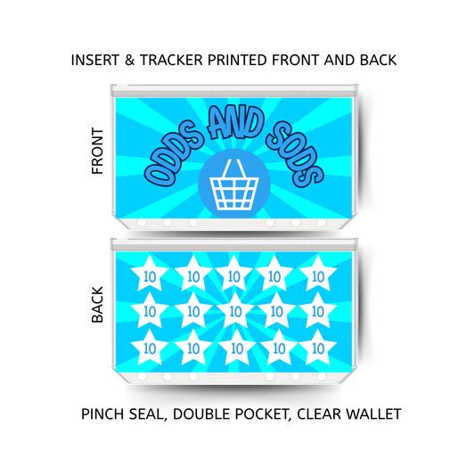 ODDS AND SODS savings double insert & tracker plus a clear, twin pocket, pinch seal wallet