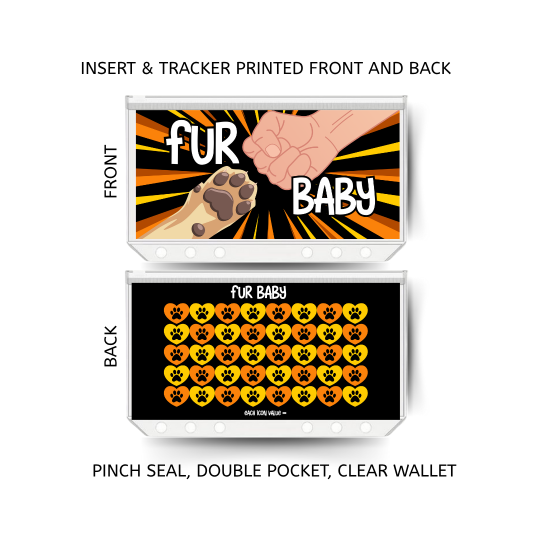 FUR BABY double insert & tracker plus a clear, twin pocket, pinch seal wallet