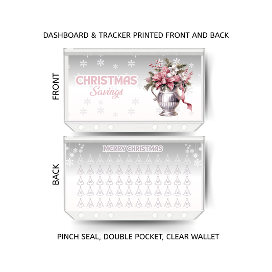 CHRISTMAS savings double insert & tracker plus a clear, twin pocket, pinch seal wallet for A6 binder