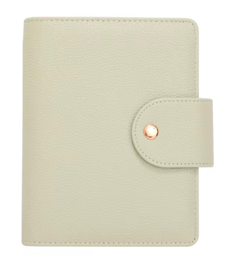 A6 PEBBLE LEATHER, LUXURY BUDGET BINDER, WIDE STRAP
