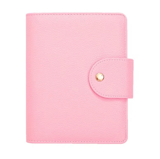 A6 PEBBLE LEATHER, LUXURY BUDGET BINDER, WIDE STRAP
