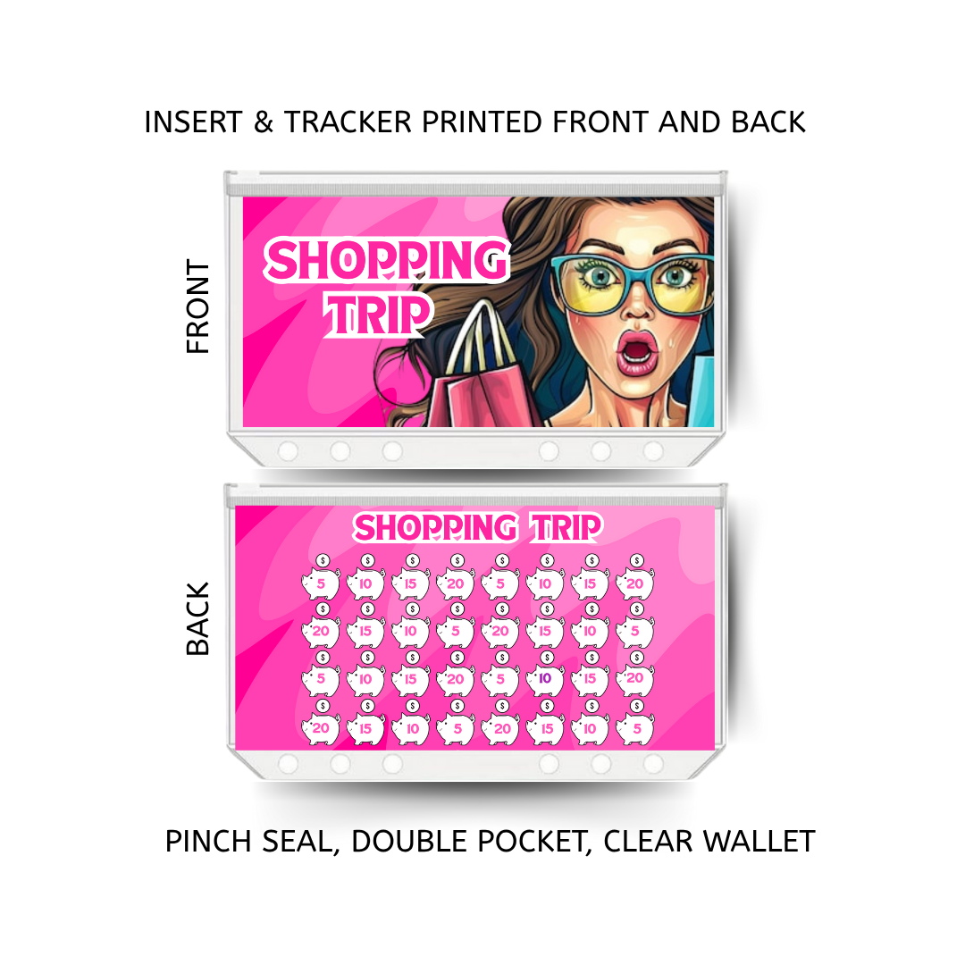 SHOPPING TRIP savings double insert & tracker plus a clear, twin pocket, pinch seal wallet